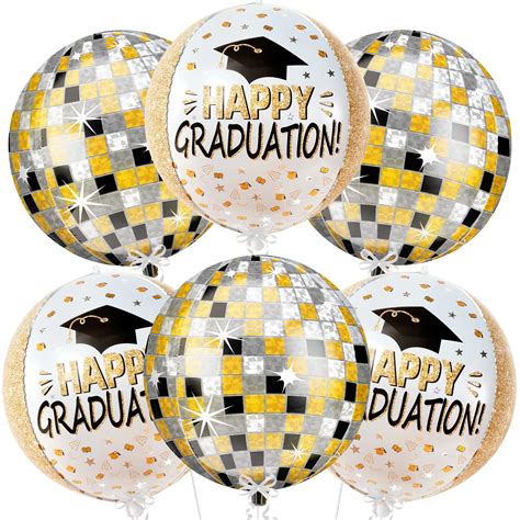 Buy Happy Graduation Balloons 22 Inch Pack Of 6 Disco Ball