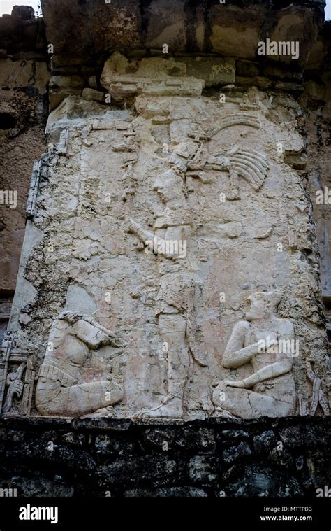 Palenque The Palace Ruins Of Maya City In Southern Mexico Bas Relief