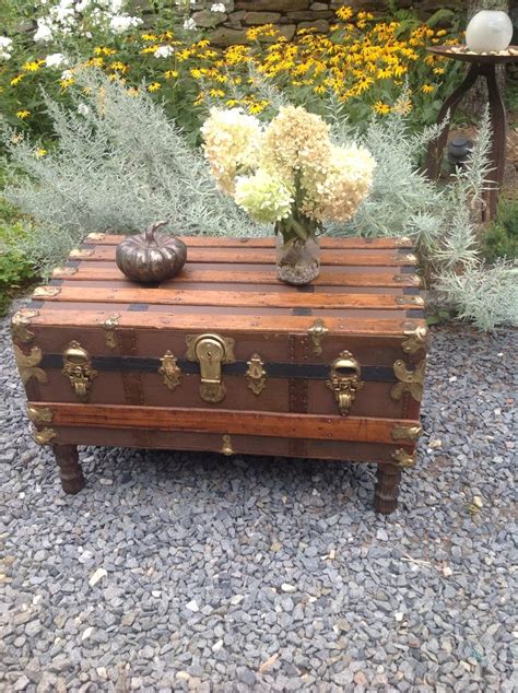 Repurposed Steamer Trunk Decorative Boxes Pallet Coffee Table