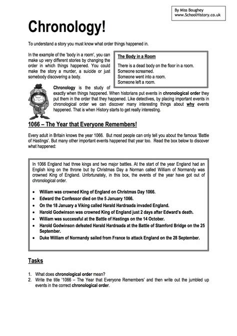 What Is Chronology Worksheet And Lesson Plan Free Download