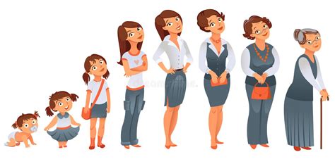 Generations Woman Stages Of Development Stock Vector Illustration Of