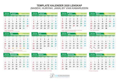 44 Download Template Kalender Jawa 2020 Cdr