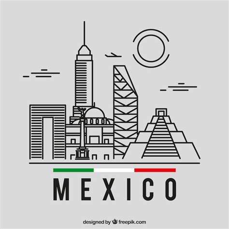 Free Vector Mexico Skyline Background