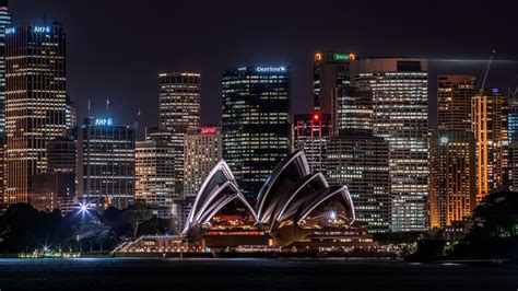 Australia Building City Night Skyscraper Sydney Sydney Opera House