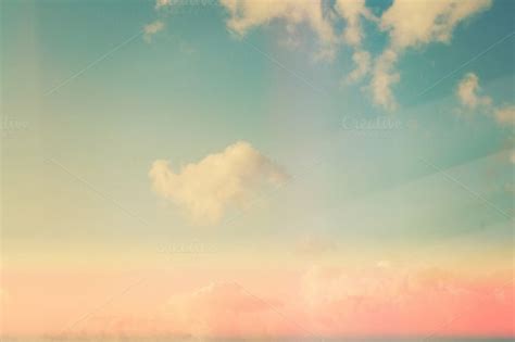 Retro Sky And Clouds I By Simonalimona On Creative Market Cute Pictures