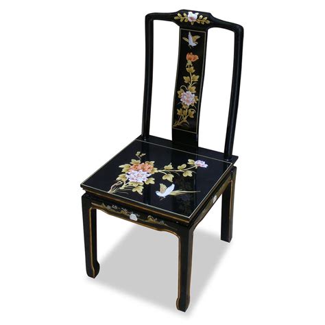 Hand Painted Chinese Peony Design Chair Oriental Decor Asian