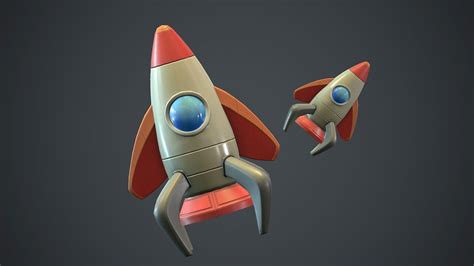 Cartoon Rocket Pbr Game Ready 3d Asset Cgtrader