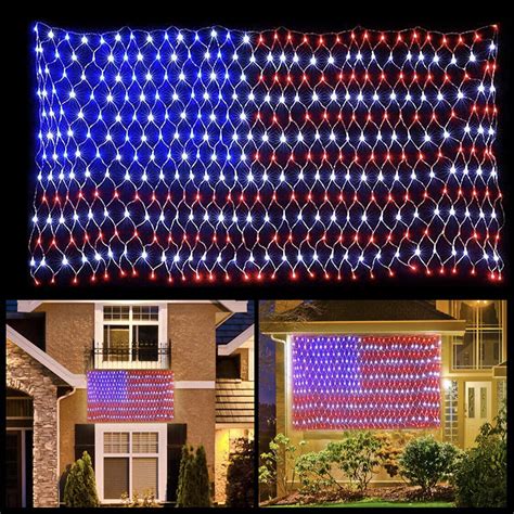 420leds American Flag String Lights Usa Flag Net Light Waterproof Ebay