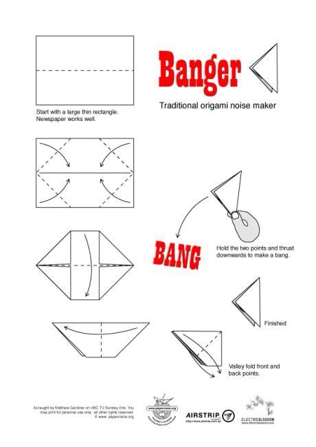 Artcraft Paper Banger Noise Makers Origami Origami Diagrams