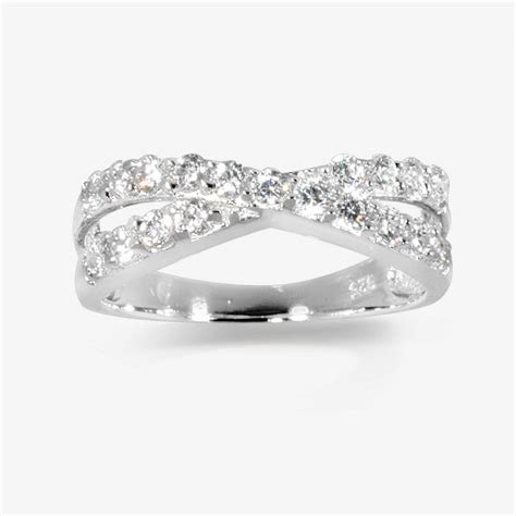 Up to 4 years interest free credit available. Rosie Sterling Silver DiamonFlash Cubic Zirconia Cross ...