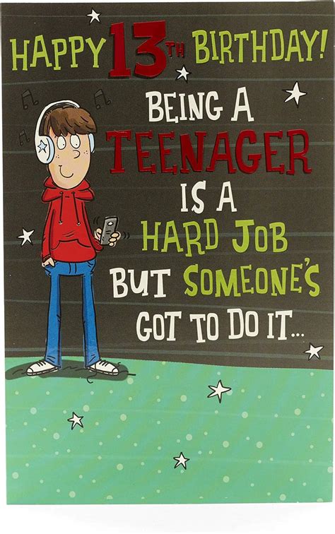 Age 13 Birthday Card Ideal T Card For Kids Boys Birthday Card