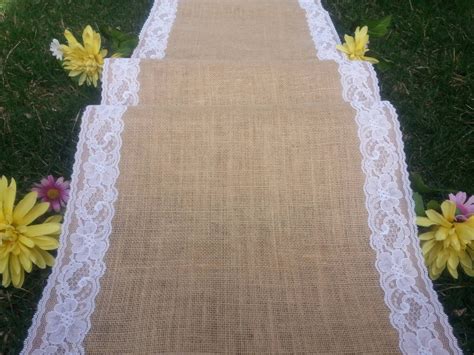 40 Inches Wide Burlap Aisle Runner With Lacewedding Etsy Aisle