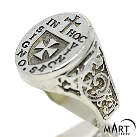 Custom Freemason Knights Templar Crusader Signet Ring Silver And Gold