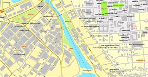 Providence Rhode Island Us Exact Vector Street City Plan Map V309
