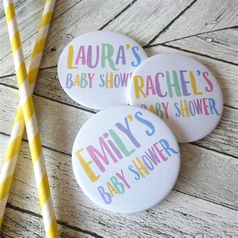Baby Shower Party Personalised Badges Baby Shower Parties Baby