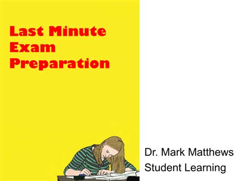 Last Minute Exam Preparation Student Learning Development