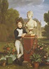 Napoleon Achille Murat leaning on a bust of his mother