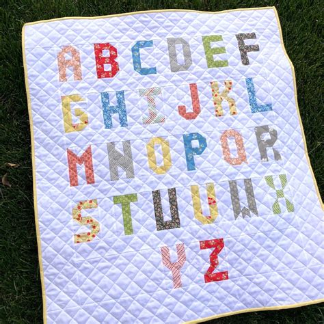 Alphabet Baby Quilt Pattern Pdf Scrappy Quilt Beginner Etsy