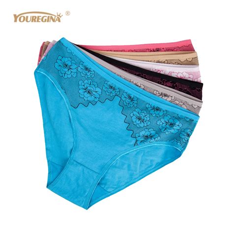 Youregina Women Panties Sexy Cotton Underwear Plus Size Girls Cute Print Intimate Briefs Lady