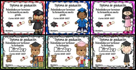 Diplomas De Graduación Y Fin De Curso 2017 Portada Imagenes Educativas