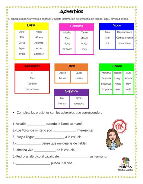 Ficha Interactiva Gratuita De Los Adverbios Math Multiplication Spanish Classroom Pin On