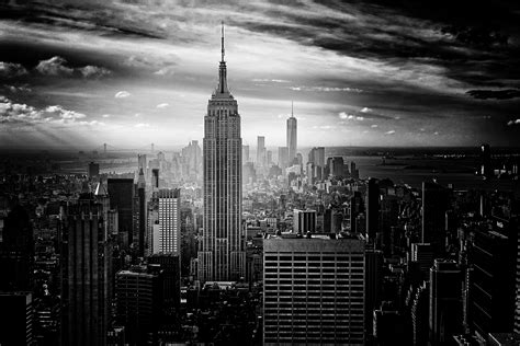 grayscale photography of empire state building during daytime hd wallpaper wallpaper flare
