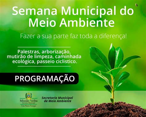 Programação Da Semana Municipal Do Meio Ambiente Prefeitura De Missão