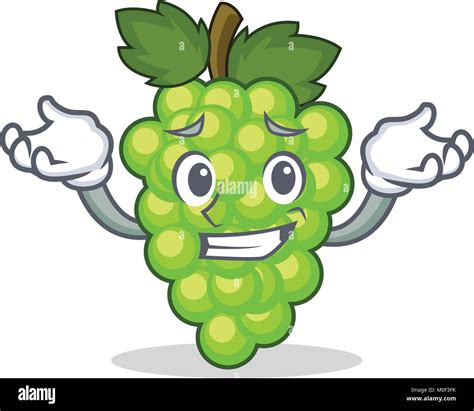 Grinning Green Grapes Character Cartoon Stock Vector Image And Art Alamy