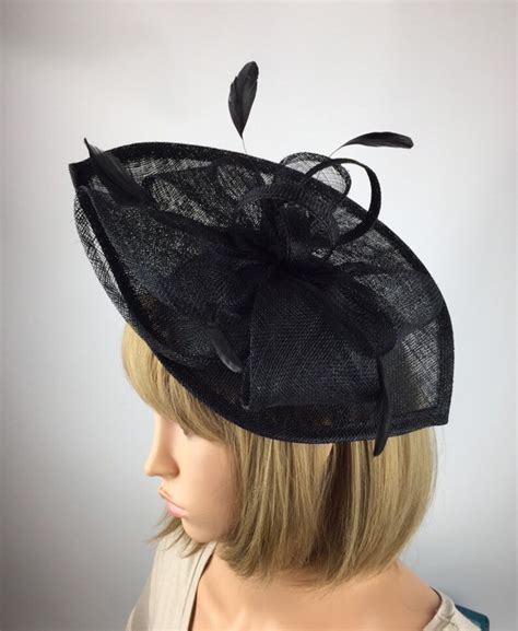 Black Fascinator Funeral Hat Black Formal Hatinator Mother Of Etsy