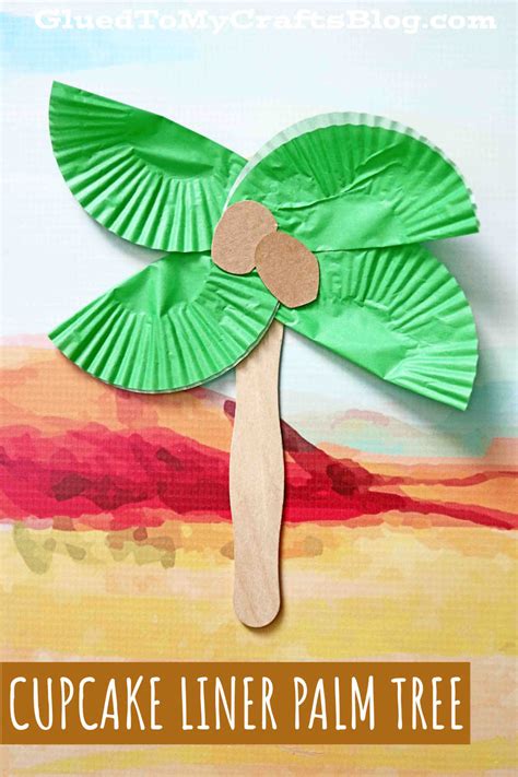 Popsicle Stick And Cupcake Liner Palm Tree