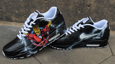 Custom Painted Nike Air Max 90 Thunderdome Techno Sneaker Art