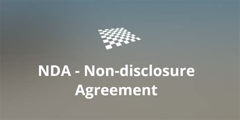 It's a confidentiality agreement that is entered into by one or two or more parties to set terms as to what can be discussed going forward. NDA - Non-disclosure Agreement