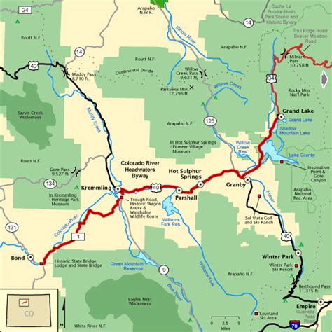 Colorado River Headwaters Byway Map Americas Byways Road Trip To