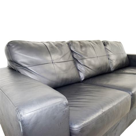 Sturdy and adaptable, this tan leather sectional is the focal point in any room, and will easily adapt to your future decor whims. 44% OFF - IKEA IKEA Skogaby Black Leather Sofa / Sofas