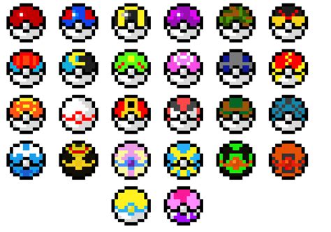 All Pokeballs In Pokemon Pixel Art Maker