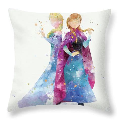 Anna And Elsa Throw Pillow By Monn Print Throw Pillows Printed Throw