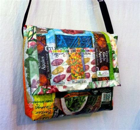 Fused Plastic Upcycled Messenger Bag Plastic Bag Crafts Recycled