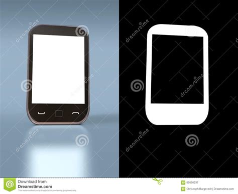 Smart Phone Or Cell Phone Standing On Reflective Unterground Stock