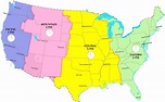 Usa Time Zone Map 12 Hour Format - United States Map