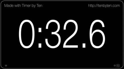 1 Minute Timer Countdown With Tenths Full Screen Youtube