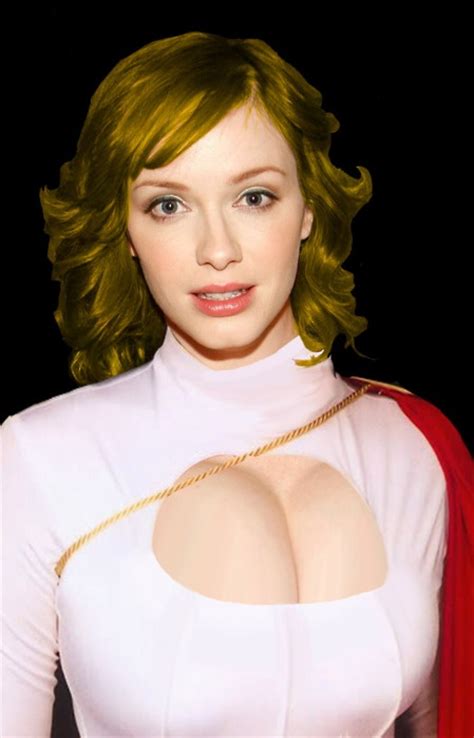 Christina Hendricks As Power Girl Photoshopped But The