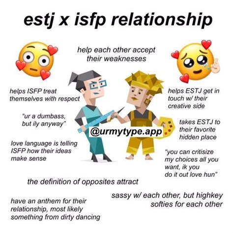ESTJ X ISFP Relationship Meme Mbti Isfp Relationships Mbti Estj Relationships