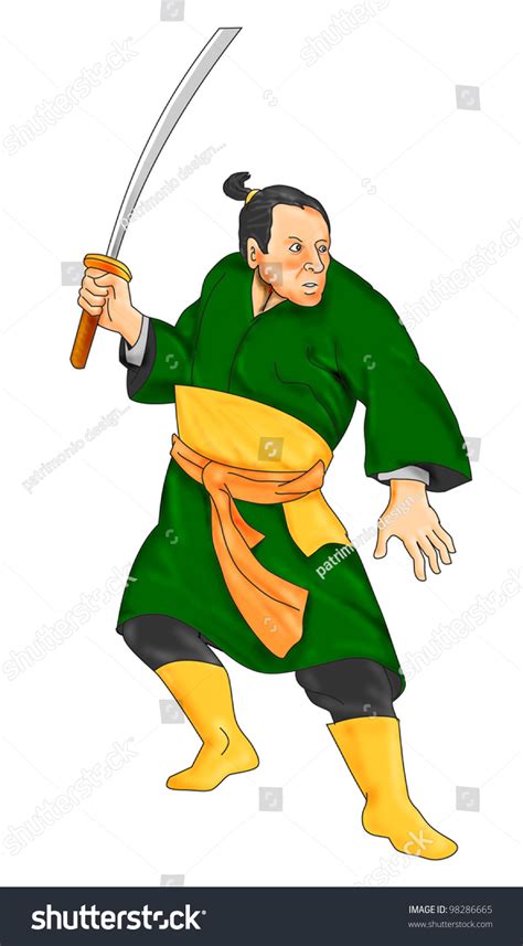 Illustration Samurai Warrior Katana Sword Fighting Stock Illustration 98286665 Shutterstock