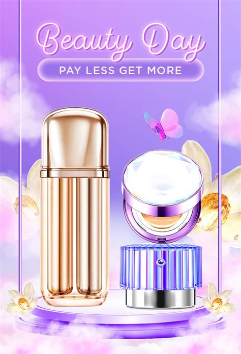 Purple Pink Beauty Cosmetic Promotion Poster E Commerce Psd Free