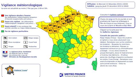 Service météorologique et climatique national. Prévisions Météo France du 22 décembre : neige et verglas