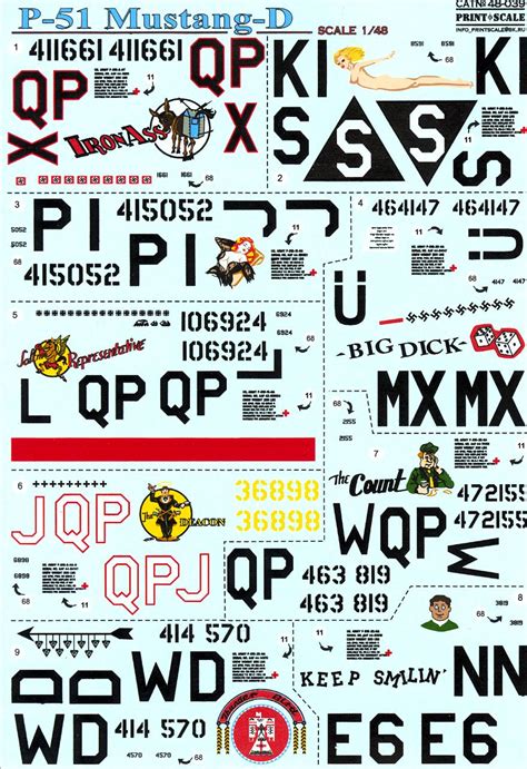 Print Scale Decals 148 North American P 51d Mustang Fighter Ebay