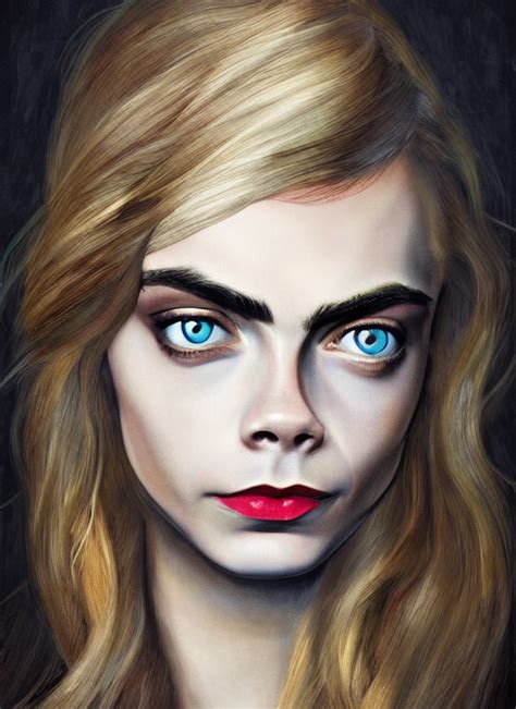 Krea Ai Cara Delevingne Painted By Otto Dix Detailed Digi