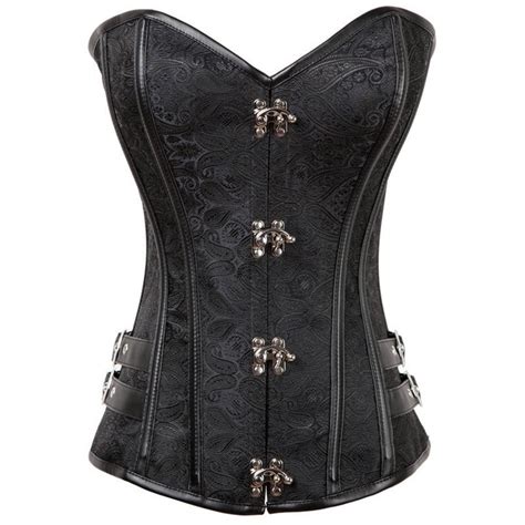 Nefutry Black Overbust Bustier Gothic Corset Women Corsets And Bustiers Steampunk Clothing Gaine