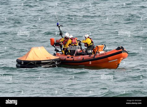 Coastguard Rescue Inshore Lifeboat With A Liferaft Coastguards Rescue