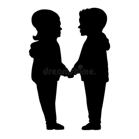 Boy And Girl Silhouette Stock Vector Illustration Of Marriage 212606988